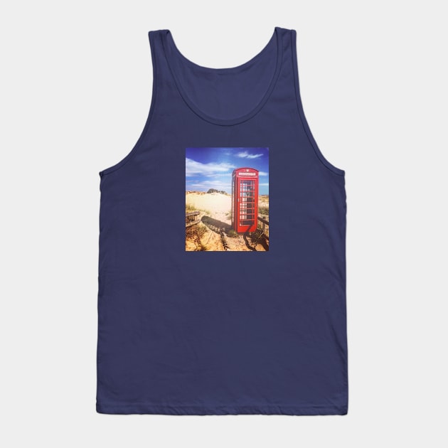 Red phone box on the beach Tank Top by Lionik09